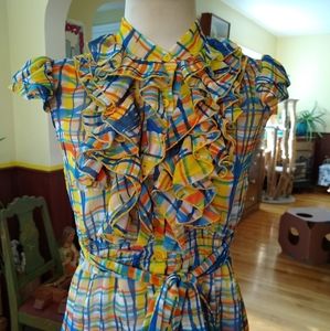 💐Super Colorful Ruffle Front Dress💐